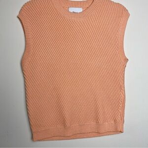 3-1 Phillip Lim Sleeveless Sweater, Peach, Ribbed Size M